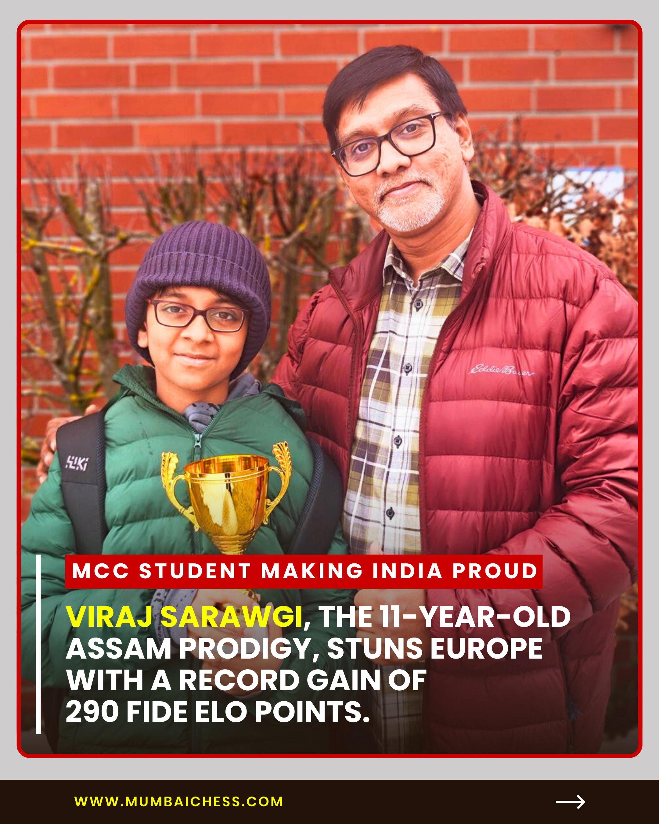 11-Year-Old Assam Chess Prodigy Viraj Sarawgi Stuns Europe, Gains Record 290 FIDE Elo Points